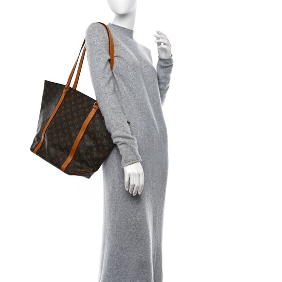 Vintage LOUIS VUITTON Monogram Large Sac Shopping Tote Bag 🤎 100% Authentic 🤎 - Picture 3 of 15